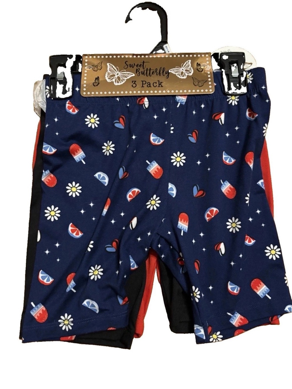 Sweet Butterfly Girls 3-Pack Bicycle Shorts - 7/8